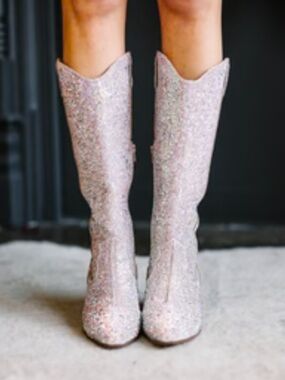 Matisse Style Rhinestone Cowgirl Western Boots 11 Sparkly Tall Silver Bling